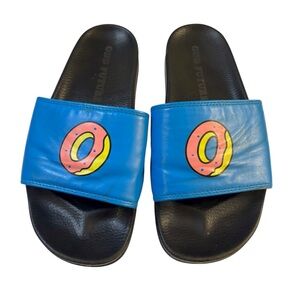 Odd Future Blue Donut Graphic Slip On Slide Sandals Size 9 Unisex